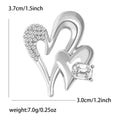 Alloy Rhinestone Heart Brooch Pin For Women's Blazer And Coat view 6