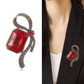 Alloy Glass Ribbon Brooch Pin For Elegant Coat Clothing Decoration view 2