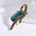 Alloy Glass Ribbon Brooch Pin For Elegant Coat Clothing Decoration view 6
