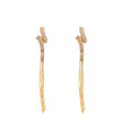 Light Luxury Geometric Twisted Rhinestone Long Tassel Metal Drop Earrings view 5