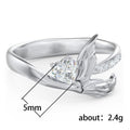 Heart Zircon Mermaid Tail Ring For Women, European Fairy Tale Adjustable Finger Jewelry view 5