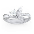 Heart Zircon Mermaid Tail Ring For Women, European Fairy Tale Adjustable Finger Jewelry view 2