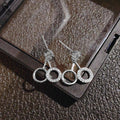 Trendy Rhinestone Hoop Drop Earrings For Women, Minimalist Stud Style Fashion Jewelry view 4