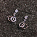 Trendy Rhinestone Hoop Drop Earrings For Women, Minimalist Stud Style Fashion Jewelry view 5
