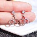 Trendy Rhinestone Hoop Drop Earrings For Women, Minimalist Stud Style Fashion Jewelry view 2