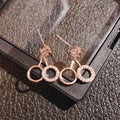 Trendy Rhinestone Hoop Drop Earrings For Women, Minimalist Stud Style Fashion Jewelry view 3