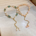 Gold Plated Bamboo Freshwater Pearl Adjustable Bangle For Women French Vintage Chic Jewelry view 1