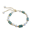 Gold Plated Bamboo Freshwater Pearl Adjustable Bangle For Women French Vintage Chic Jewelry view 5