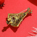 Alloy Rhinestone Christmas Tree Lapel Pin For Holiday Gifts Brooch view 3