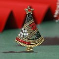 Alloy Rhinestone Christmas Tree Lapel Pin For Holiday Gifts Brooch view 1