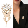 Alloy Rhinestone Crown Tooth Brooch Creative Clothing Lapel Pin view 2