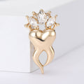 Alloy Rhinestone Crown Tooth Brooch Creative Clothing Lapel Pin view 4