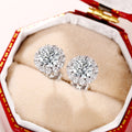 Simulated Diamond Snowflake Stud Earrings With Four Prong Zircon Setting For Women view 3