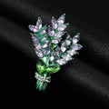 Enamel Alloy Wheat Plant Brooch With Crystal Suit Accessory view 4
