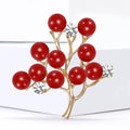 Alloy Rhinestone Pearl Tree Brooch For Elegant Women's Apparel view 3