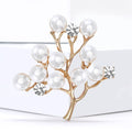 Alloy Rhinestone Pearl Tree Brooch For Elegant Women's Apparel view 4