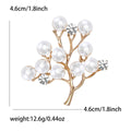 Alloy Rhinestone Pearl Tree Brooch For Elegant Women's Apparel view 5