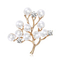 Alloy Rhinestone Pearl Tree Brooch For Elegant Women's Apparel view 1