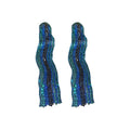 Rhinestone Geometric Long Tassel Drop Earrings With Silver Pins, Western Statement Design view 5