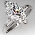 Women Banquet Ring With Marquise Zircon, European Creative Simulated Diamond Engagement Band view 3