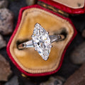 Women Banquet Ring With Marquise Zircon, European Creative Simulated Diamond Engagement Band view 1