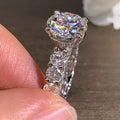 Luxury Copper Zircon Ring With Fine Four Prong Setting For Engagement And Banquet view 4