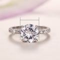 Fashion Cluster Four Prong Zircon Engagement Ring, Copper Platinum Color Wedding Bridal Ring view 5