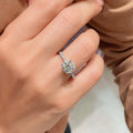 Fashion Cluster Four Prong Zircon Engagement Ring, Copper Platinum Color Wedding Bridal Ring view 4