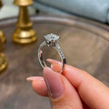 Fashion Cluster Four Prong Zircon Engagement Ring, Copper Platinum Color Wedding Bridal Ring view 3