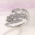 Adjustable Copper Inlaid Zircon Flower Index Finger Ring For Women, Jewelry view 1