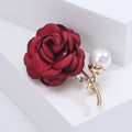 Alloy Pearl Rhinestone Fabric Flower Brooch Pin For Wedding Dresses view 4