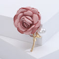 Alloy Pearl Rhinestone Fabric Flower Brooch Pin For Wedding Dresses view 6