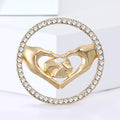 Alloy Heart Hand Newborn Brooch For Women's Apparel Decoration view 2