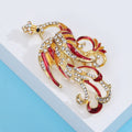 Alloy Enamel Rhinestone Phoenix Brooch Pin For Coats And Suits view 4
