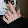 Zircon Snake Heart Double Layer Open Ring For Women view 4