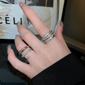 Zircon Snake Heart Double Layer Open Ring For Women view 2