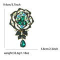Alloy Rhinestone Rose Pendant Brooch Pin For Womens Apparel view 6