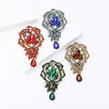 Alloy Rhinestone Rose Pendant Brooch Pin For Womens Apparel view 2