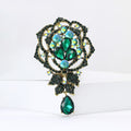 Alloy Rhinestone Rose Pendant Brooch Pin For Womens Apparel view 4