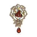Alloy Rhinestone Rose Pendant Brooch Pin For Womens Apparel view 1