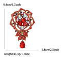 Alloy Rhinestone Rose Pendant Brooch Pin For Womens Apparel view 5