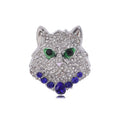 Alloy Rhinestone Leopard Head Brooch Pin Pendant For Clothing view 1