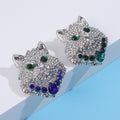 Alloy Rhinestone Leopard Head Brooch Pin Pendant For Clothing view 3