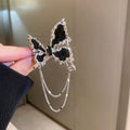 Korean Metal Rhinestone Pleated Butterfly Brooch, Sweet Cool Fashion Suit Pin Accessory view 3
