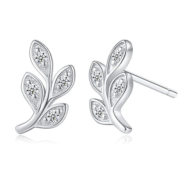 Forest Style Simple Leaf Stud Earrings For Women, Fashion Olive Branch Fresh Artistic Ear Jewelry