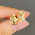 Forest Style Simple Leaf Stud Earrings For Women, Fashion Olive Branch Fresh Artistic Ear Jewelry view 3