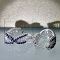 Sapphire Blue Zircon Ear Cuff Earrings Korean Cross Hip Hop Style Fashion Jewelry view 5