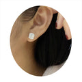 Luxury Full Paved Zircon Stud Earrings For Women, Fine Workmanship Light Luxury Niche Ear Jewelry view 1