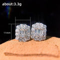 Luxury Full Paved Zircon Stud Earrings For Women, Fine Workmanship Light Luxury Niche Ear Jewelry view 5