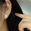 Luxury Full Paved Zircon Stud Earrings For Women, Fine Workmanship Light Luxury Niche Ear Jewelry view 2